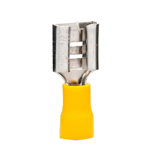 Terminal hembra aislado CNHOWDER FDD5.5-250 · 7.5mm (ancho) - 12-10 AWG (4-6mm²) amarillo (bolsa)