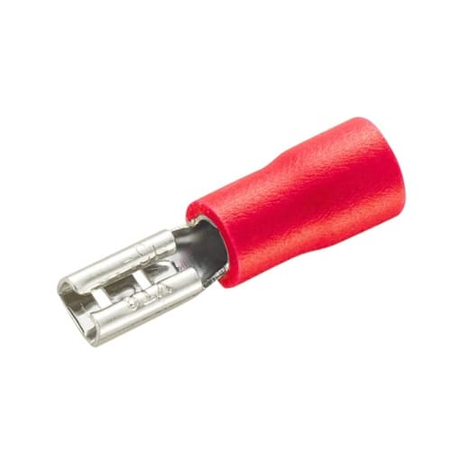 Terminal hembra aislado CNHOWDER FDD1.25-110 · 3.8mm (ancho) - 22-16 AWG (0.5-1.5mm²) rojo (bolsa)