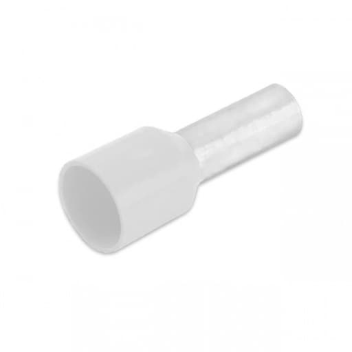 Terminal sobremoldeado simple CNHOWDER E0508 · 22 AWG (0.5mm²) blanco (bolsa x100)