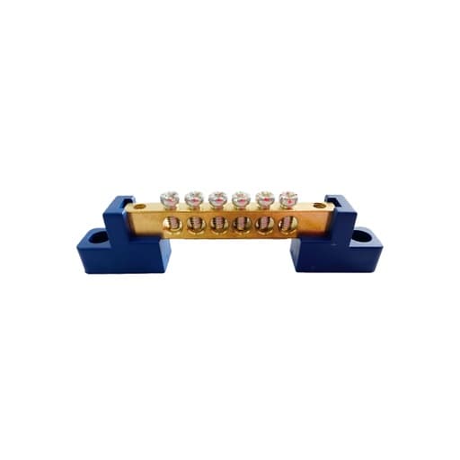 Bornera de tierra CNHOWDER BC-2A06-B · 6x9mm 6 puntos PVC azul