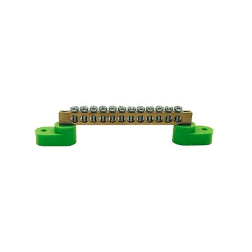 Bornera de tierra CNHOWDER BC-2B12-G · 8x12mm 12 puntos PVC verde
