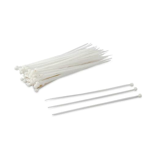 Imagen referencial de la serie: Cintillo de nylon CNHOWDER 3.6X200MM-B · 6.6 - 200x3.6mm blanco (bolsa x100)