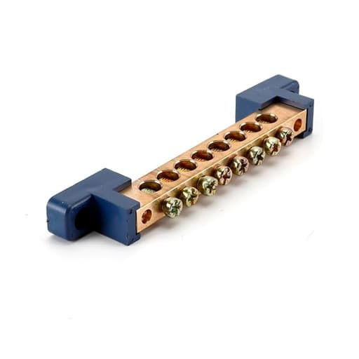 Imagen referencial de la serie: Bornera de tierra CNHOWDER BC-2A10-B · 6x9mm 10 puntos PVC azul