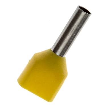 Terminal sobremoldeado doble CNHOWDER TE1008 · 18 AWG (1mm²) amarillo (bolsa x100)