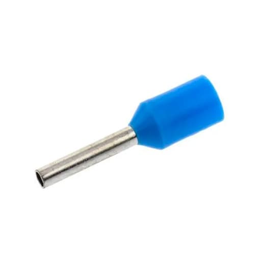 Terminal sobremoldeado simple CNHOWDER E7508 · 20 AWG (0.75mm²) azul (bolsa x100)