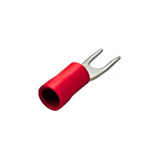 Imagen referencial de la serie: Terminal horquilla aislado CNHOWDER SV1.25-3.5S · rojo Ø 1/8" (3.5mm) - 22-16 AWG (bolsa x100)