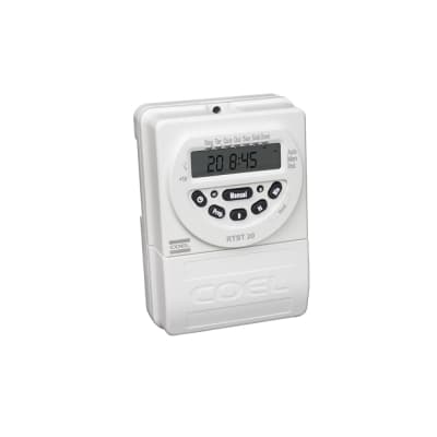 Interruptor horario digital diario/semanal COEL RTST-20HR · 16A 220V reserva: 100hrs 20 programaciones