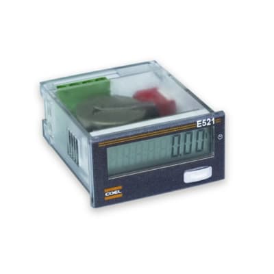 Contador digital de pulsos/horas autoalimentado COEL E521-D-P · 8 dígitos