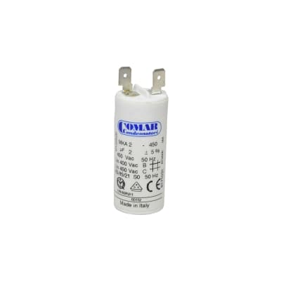 Capacitor COMAR · 2MFD 450V 50/60Hz (COMAR-CAPACITOR-450V-2MFD-50/60HZ)