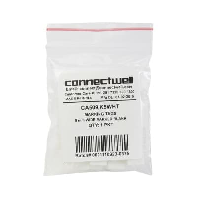 Marcador de bornes CONNECTWELL CA509/K5WHT · 2.5mm² x100und (paquete x100)