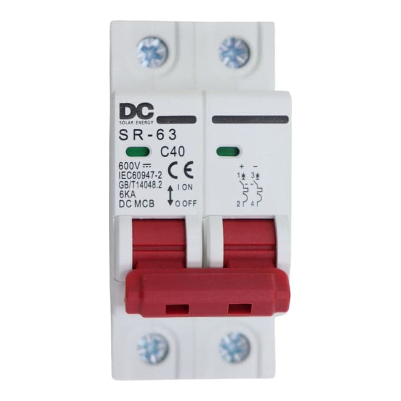 Interruptor termomagnético DC SOLAR ENERGY · 40A 500VDC 2P (DCSOLAR-TERMOMAG-40A-500VDC-2P)
