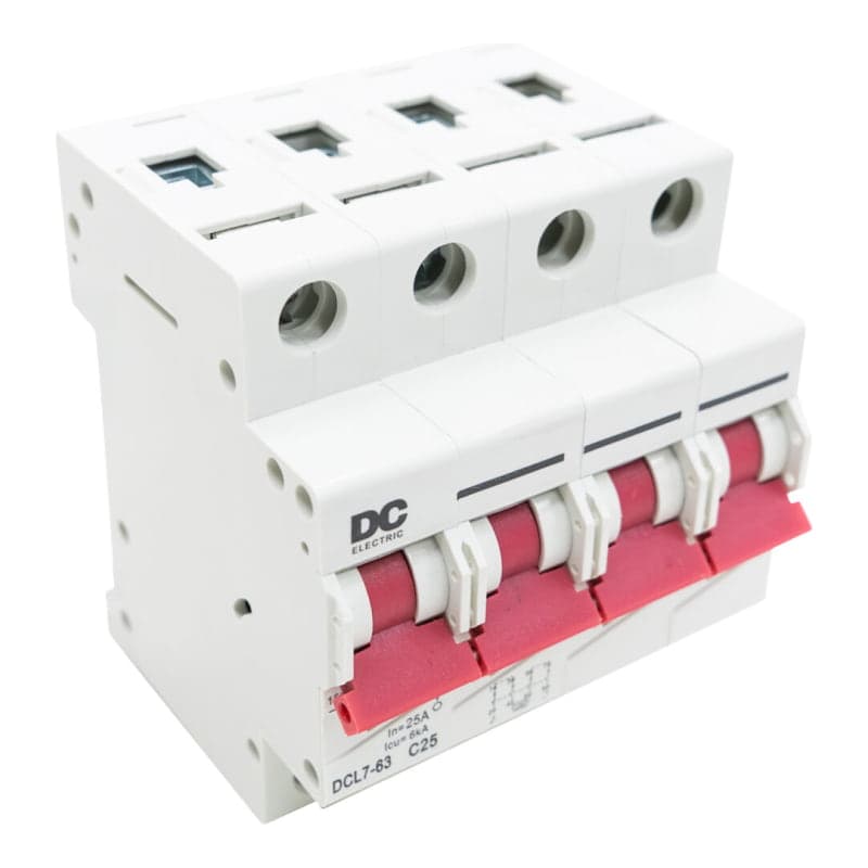 Interruptor termomagnético DC SOLAR ENERGY · 25A 4P 1500VDC (DCSOLAR-TERMOMAG-25A-4P-1500VDC)