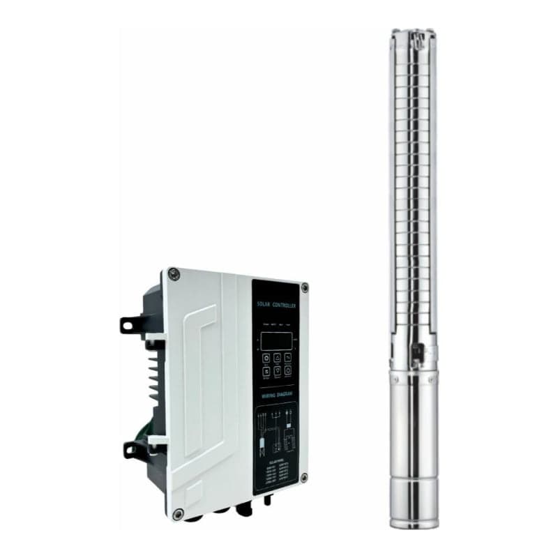 Kit bomba sumergible solar DEYE 4A2200/SC17 · 3HP 2" con controlador (DEYE-KIT-BOMBEO-4A2200/SC17-3HP-2IN)