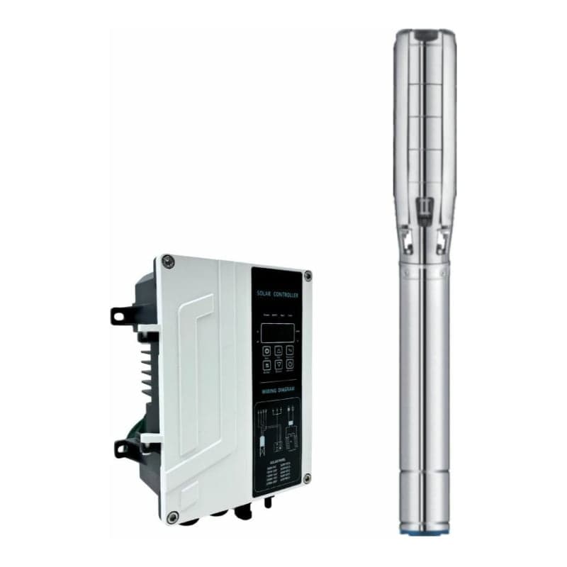 Kit bomba sumergible solar DEYE 6A2200/SC36 · 3HP 3" con controlador (DEYE-KIT-BOMBEO-6A2200/SC36-3HP-3IN)