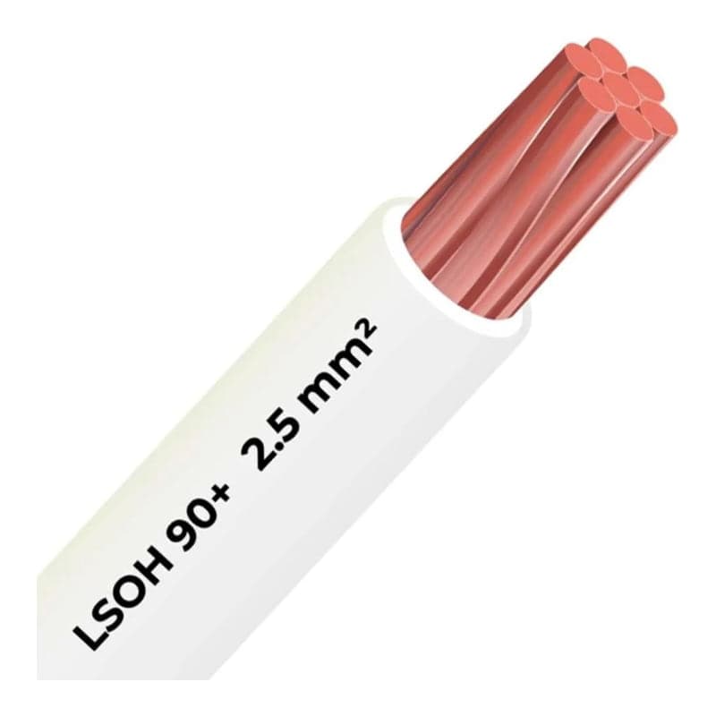 Cable libre halógeno ELCOPE · 90°C 2.5mm² LSOH blanco (metro) (ELCOPE-CABLE-90C-2.5MM2-LSOH-BLANCO)