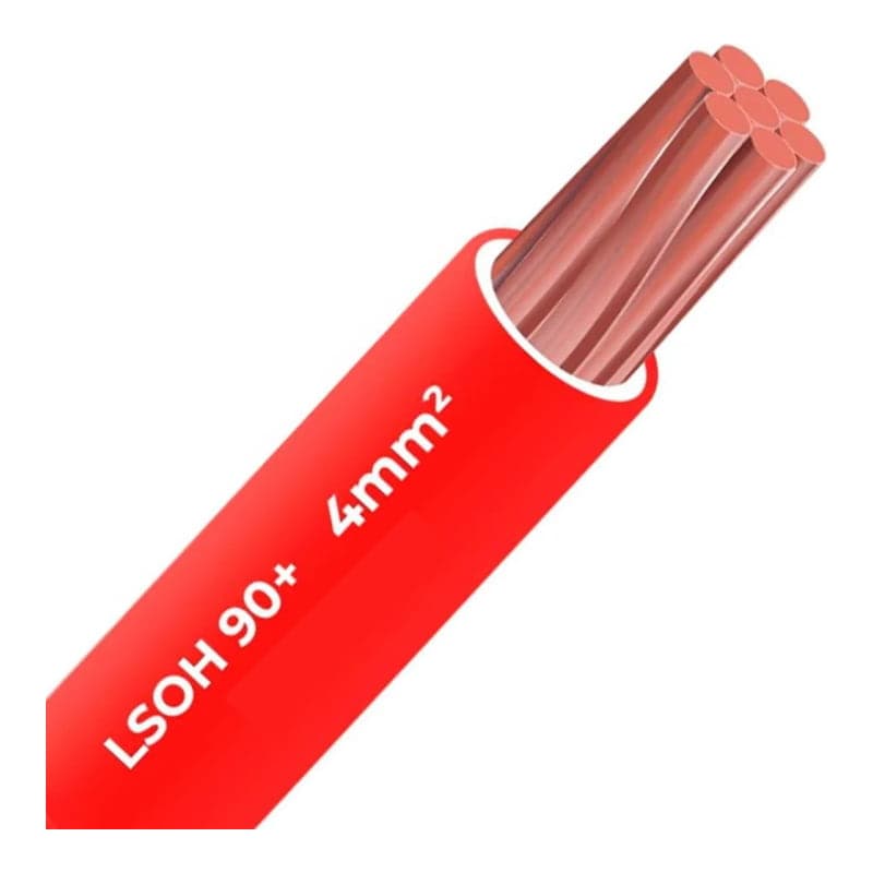 Cable libre halógeno ELCOPE · 90°C 4mm² LSOH rojo (metro) (ELCOPE-CABLE-90C-4MM2-LSOH-ROJO)