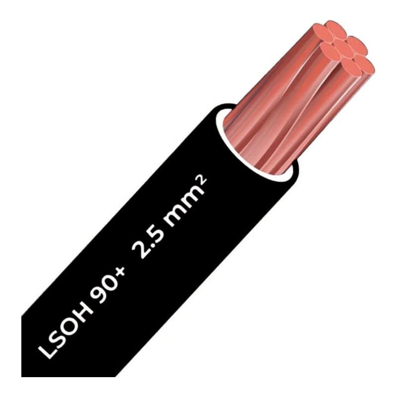 Cable libre halógeno ELCOPE · 90°C 2.5mm² LSOH negro (metro) (ELCOPE-CABLE-90C-2.5MM2-LSOH-NEGRO)