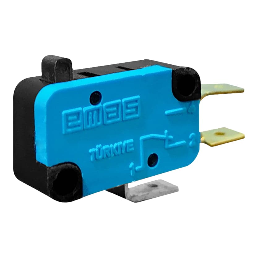 Microswitch EMAS MK1PUP1 · enchufe corto plano macho con émbolo plástico blando