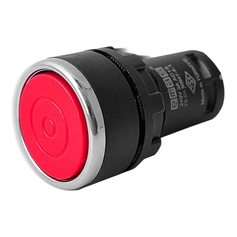 Pulsador con retención EMAS MB200FK · 1NC rojo