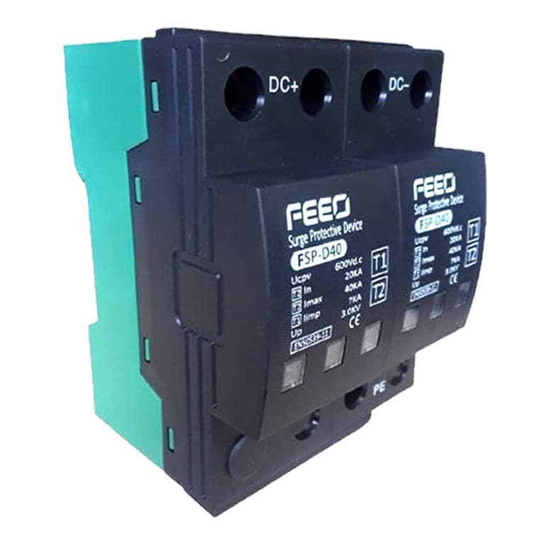 Protector de sobretensiones DPS FEEO · 2P 600VDC 20/40kA T1+2 (FEEO-DPS-2P-600VDC-20/40KA-T1+2)