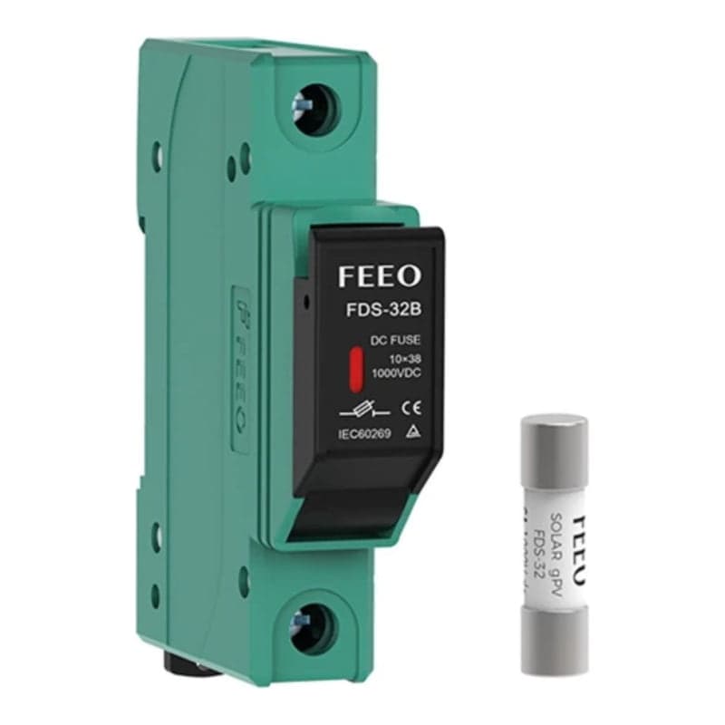 Fusible FEEO DC+ · 32A portafusible 10x38 (FEEO-FUSIBLE-DC+-32A-10X38)