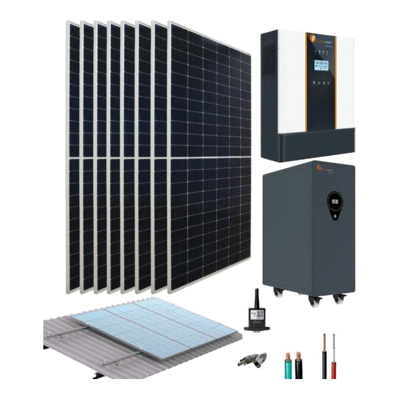 Kit solar aislado de campo FELICITY · 5kW 48V 22.68kWh/día (FELICITY-KIT-SOLAR-AISL-CAMPO-5KW-48V-22.68KWH/DIA)