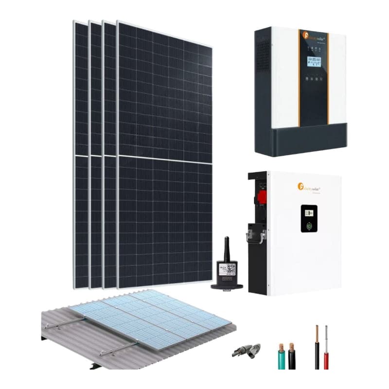 Kit fotovoltaico para casa aislada de la red eléctrica FELICITY · 5kW 48V 11.07kWh/día (FELICITY-KIT-AISLADO-5KW-48V-11.07KWH/DIA)