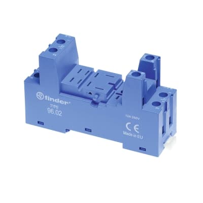 Base rectangular para relé FINDER 9602SMA · 8 pines 12A 250V mod.5632 tipo tornillo
