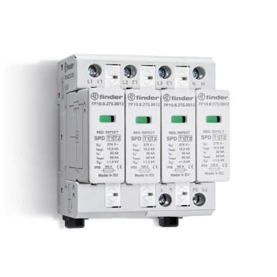 Descargador de sobretensiones FINDER 7P1582751012 · T1+2 60kA 275VAC 3P+N (VA)