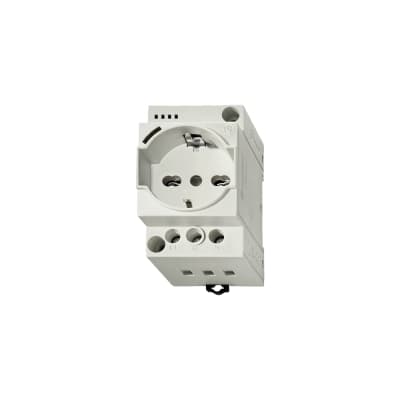 Tomacorriente para riel schuko FINDER 7U0082300010 · 2x16A+T 230V IP20 con LED RAL7035