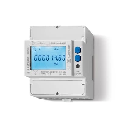 Contador de energía trifásico FINDER 7E8684000212 · 1A/6A 3F MODBUS RS485 2T MID