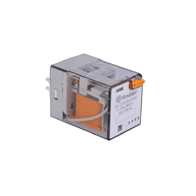Relé FINDER 601280240040 · 8 pines 24VAC 2NA/NC 10A 250V con indicador mecánico