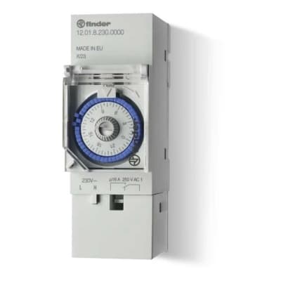 Interruptor horario analógico FINDER 120182300000 · 16A 230VAC 1NA 1NC programación diaria