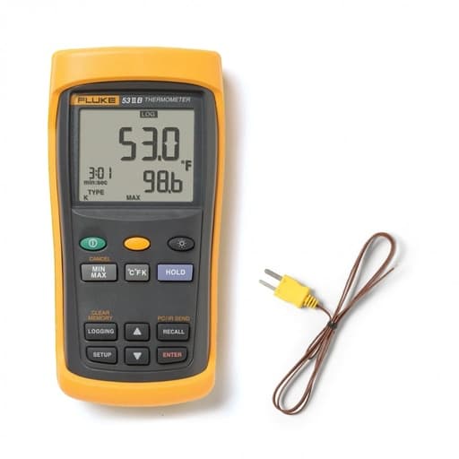 Termómetro digital de contacto hasta FLUKE 53-2 B 60HZ · 1372ºc. un canal. registro Y USB (53-2-B-60HZ)