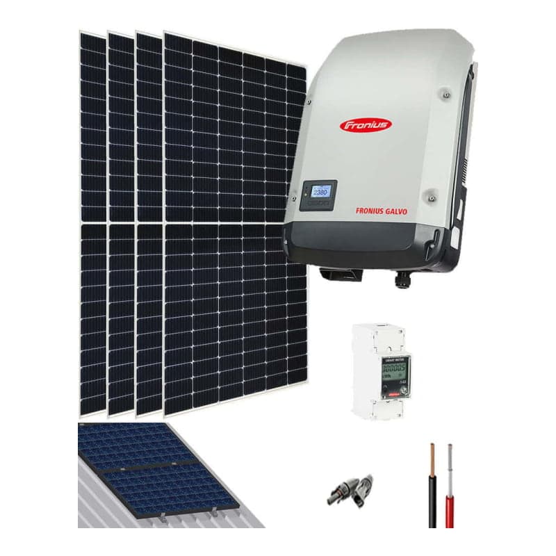 Kit solar conectado red FRONIUS · 2000W 9100Wh/día monofásico (FRONIUS-KIT-RED-2000W-9100WH/DIA)