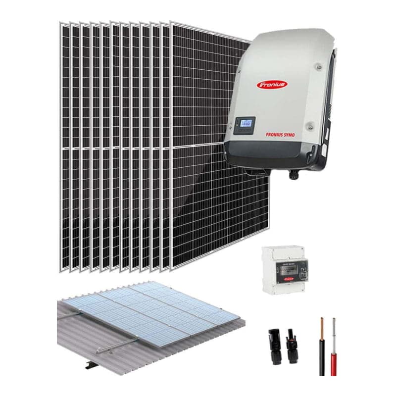Kit solar conectado red FRONIUS · 10000W 54600Wh/día trifásico (FRONIUS-KIT-RED-10000W-54600WH/DIA)