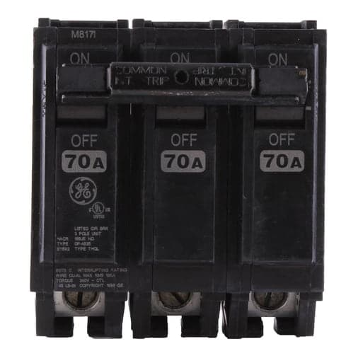 Interruptor termomagnético engrampe GENERAL ELECTRIC THQL32070 · 3x70A 10kA 240V