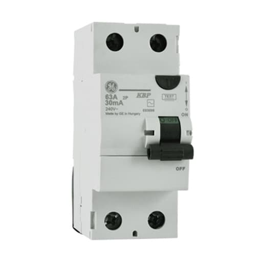 Interruptor diferencial GENERAL ELECTRIC KBP263/030 · 2P 63A 30mA riel DIN kg