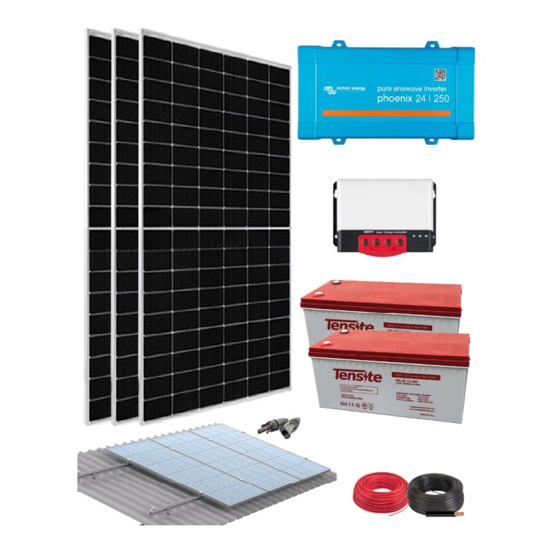Kit solar cámaras · 250VA 24V 6825Wh/día (GEN-KIT-AISLADO-250VA-24V-6825WH/DIA)