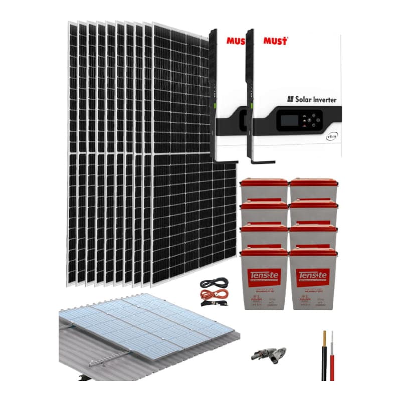 Kit solar vivienda unifamiliar · 10000W 48V 22750Wh/día (GEN-KIT-AISLADO-10000W-48V-22750WH/DIA)