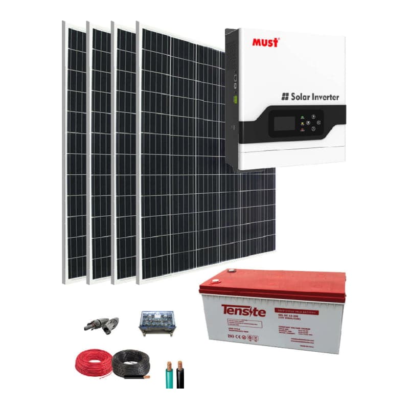 Kit solar aislada · 1000W 12V 4000Wh/día (GEN-KIT-AISLADO-1000W-12V-4000WH/DIA)