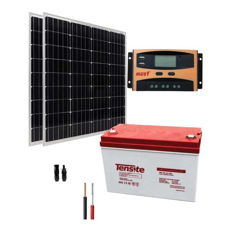 Kit solar para cargar celulares · 12V 675Wh/día (GEN-KIT-AISLADO-12V-675WH/DIA)