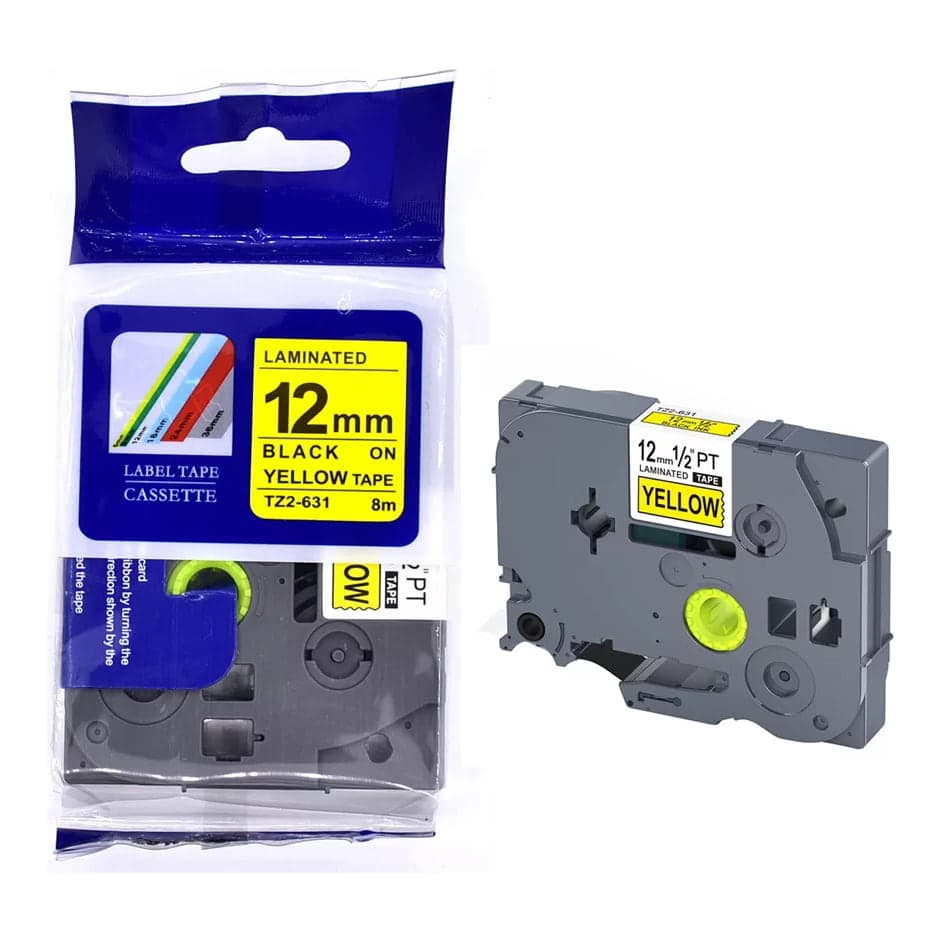 Cinta extra fuerte compatible Brother TZ2-S631 · 12mm x 8m amarilla