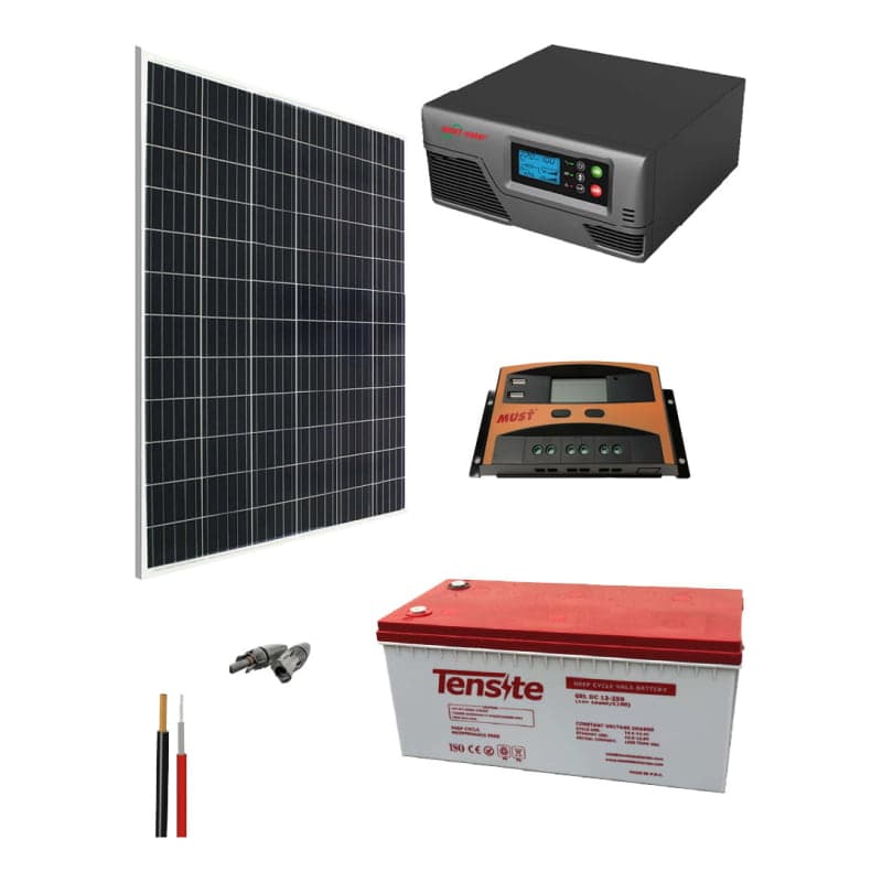 Kit panel solar · 800W 12V 1000Wh/día (GEN-KIT-AISLADO-800W-12V-1000WH/DIA)
