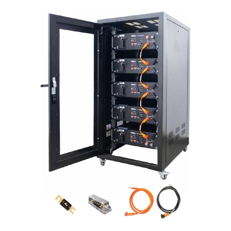 Kit conexión banco de baterías litio con gabinete · 24000Wh 48V (GEN-KIT-BANCO-24000WH-48V)