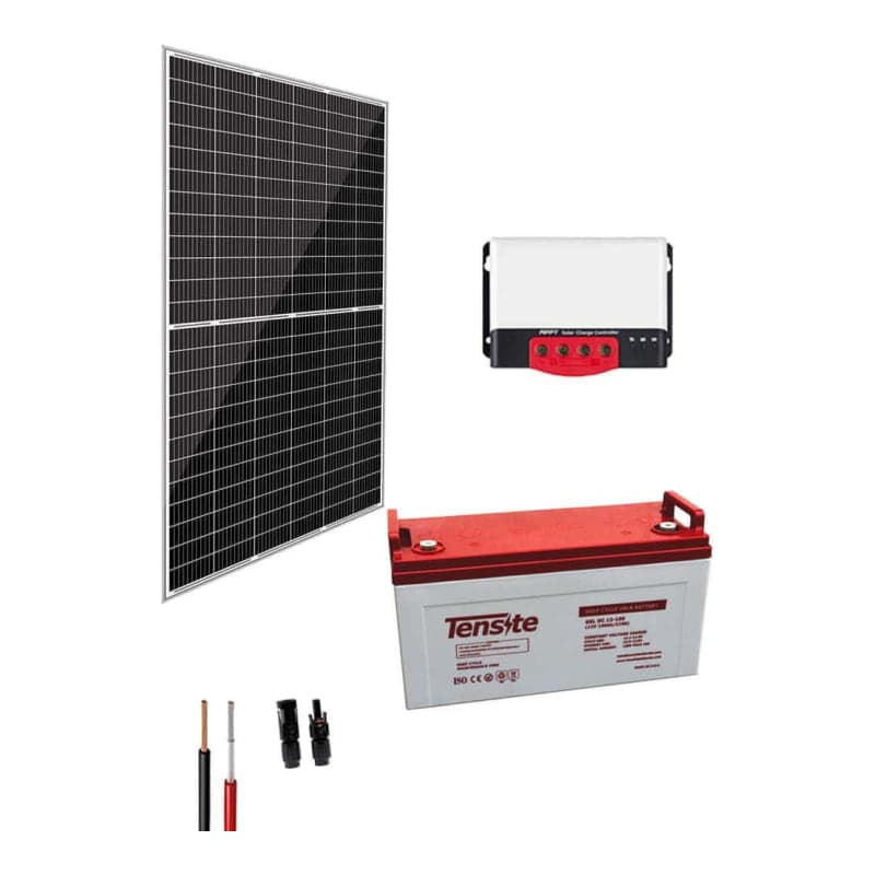 Kit solar fotovoltaico GEL · 12V 2725Wh/día con batería (GEN-KIT-AISLADO-GEL-12V-2725WH/DIA)