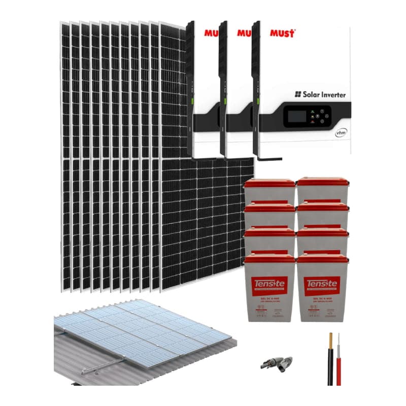 Kit solar aislada · 15000W 48V 54600Wh/día (GEN-KIT-AISLADO-15000W-48V-54600WH/DIA)