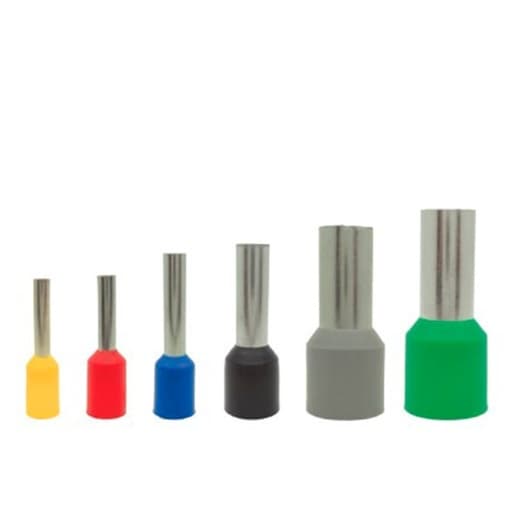 Imagen referencial de la serie: Terminal tubular aislado doble · Øe 2.3mm rojo para cable 1.5mm (bolsa) (GEN-TE1508C)