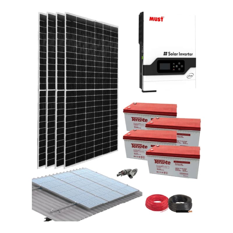 Kit solar GEL Tensite · 5000W 48V 9100Wh/día (GEN-KIT-AISLADO-GEL-TENSITE-5000W-48V-9100WH/DIA)