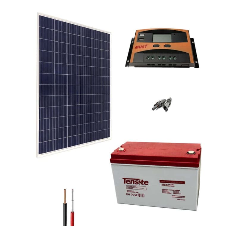 Kit solar GEL · 12V 1000Wh/día (GEN-KIT-AISLADO-GEL-12V-1000WH/DIA)